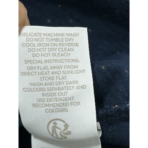 Boden Ophelia Dress Size 8 Petite Navy Scattered Stars Jersey Pockets - Picture 7 of 8